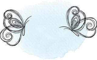 Beautiful butterfly outline illustration vector