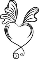 mano dibujado corazones frontera y marco vector