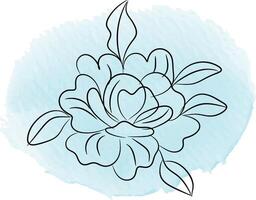 Hand drawn flat design simple flower outline vector