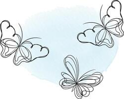 Beautiful butterfly outline illustration vector