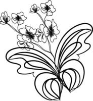 Beautiful butterfly outline illustration vector