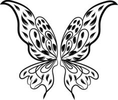 Beautiful butterfly outline illustration vector