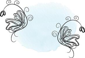 Beautiful butterfly outline illustration vector