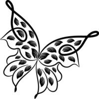 Beautiful butterfly outline illustration vector