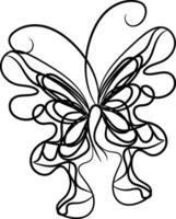 Beautiful butterfly outline illustration vector