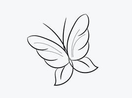 Butterfly outline with drawn details collection vector