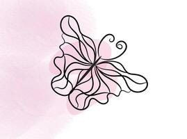 Beautiful butterfly outline illustration vector