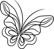 Beautiful butterfly outline illustration vector