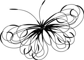 Beautiful butterfly outline illustration vector