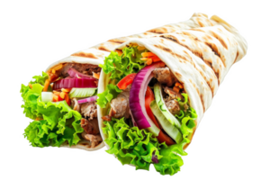 Fresh Doner Kebab With Vegetables png