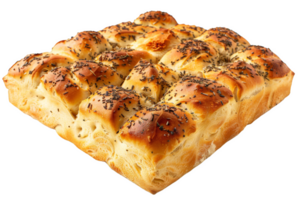 recién horneado focaccia un pan con hierbas png