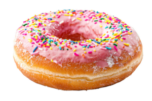 Pink Frosted Donut With Sprinkles png