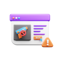 profundo web 3d ilustración icono png