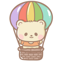 desenhado à mão ilustração fofa kawaii amarelo Urso de pelúcia Urso orgulho mês lgbt arco Iris clipart pastel cor cumprimento cartão festa convite png