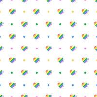 Seamless pattern of pride symbols, rainbow hearts, love wins concept for pride month theme vector