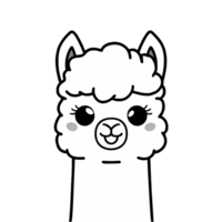 graphics of a adorable white llama png