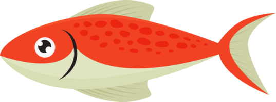 rosso mare pesce cartone animato isolato png