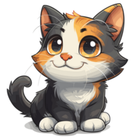 chat dessin animé plat Couleur png