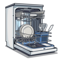 Dishwasher Cartoon Flat Color png