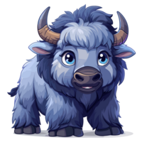 bufalo cartone animato piatto colore png