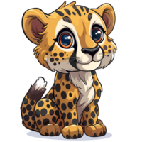 leopardo dibujos animados plano color png