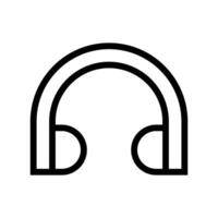 auricular línea icono gratis símbolo vector
