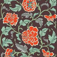 Ornamental colored antique floral pattern vector