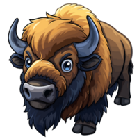 bison dessin animé plat Couleur png