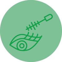 Eye Mascara Green Line Circle Icon Design vector