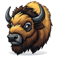 bison dessin animé plat Couleur png