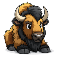 bison dessin animé plat Couleur png