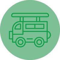 Surf Van Green Line Circle Icon Design vector