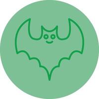 Bat Green Line Circle Icon Design vector