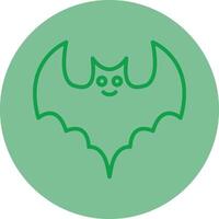 Bat Green Line Circle Icon Design vector