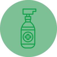 Antiseptic Green Line Circle Icon Design vector