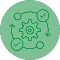 Reverse Engineering Green Line Circle Icon Design vector