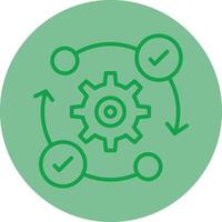 Reverse Engineering Green Line Circle Icon Design vector