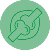 Joint Green Line Circle Icon Design vector