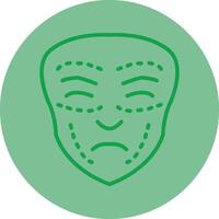 Facial Plastic Surgery Green Line Circle Icon Design vector