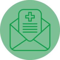 médico correo verde línea circulo icono diseño vector