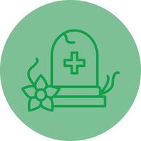 Grave Green Line Circle Icon Design vector