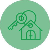 Key Green Line Circle Icon Design vector