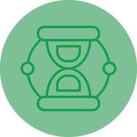 Sand Clock Green Line Circle Icon Design vector