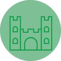 Castle Green Line Circle Icon Design vector