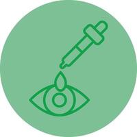 Eye Drop Green Line Circle Icon Design vector