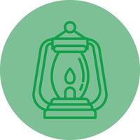 Lantern Green Line Circle Icon Design vector