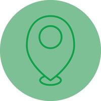 Location Mark Green Line Circle Icon Design vector