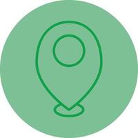 Location Mark Green Line Circle Icon Design vector