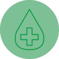 Blood Donation Green Line Circle Icon Design vector