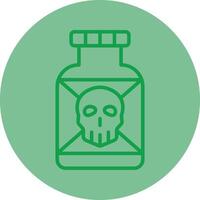 Posion Green Line Circle Icon Design vector